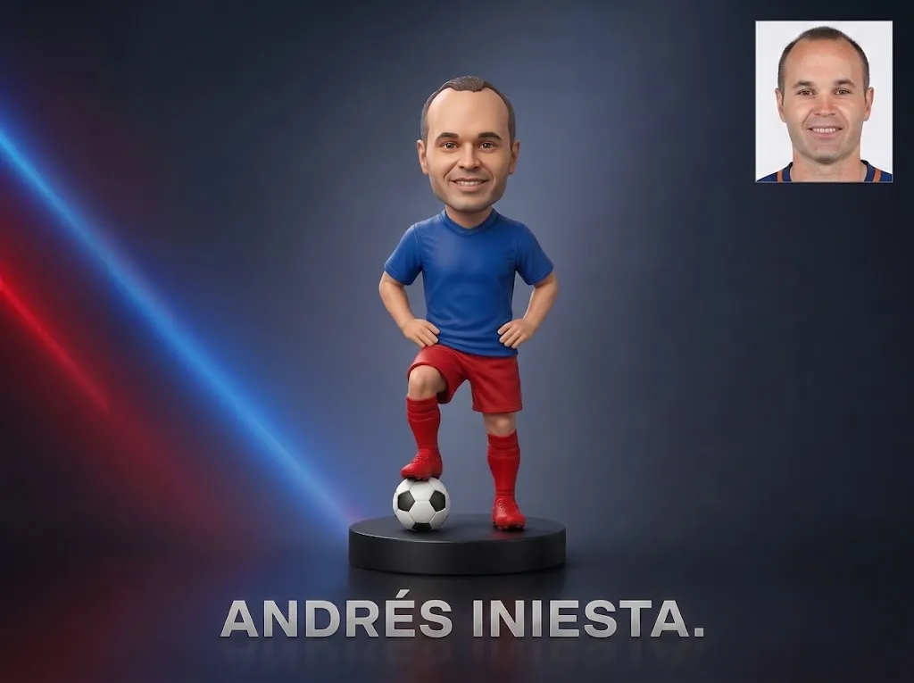 Andrs Iniesta Footballer Figurine 3D Print Model .c4d .max .obj .3ds .fbx .stl .blend 