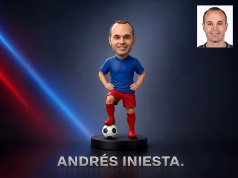Andrs Iniesta Footballer Figurine 3D Print Model