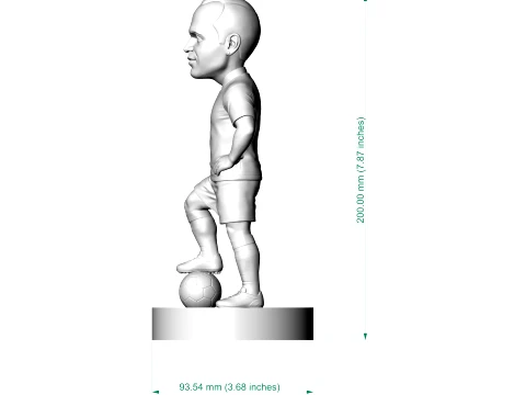 Andrs Iniesta Footballer Figurine 3D Print Model