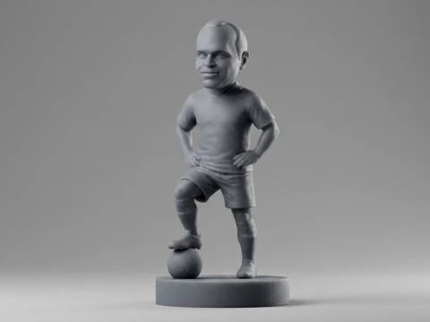 Andrs Iniesta Footballer Figurine 3D Print Model