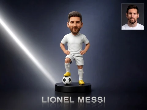 Lionel Messi Footballer Figurine 3D Print Model