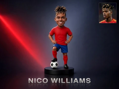 Nico Williams Footballer Figurine 3D Print Model