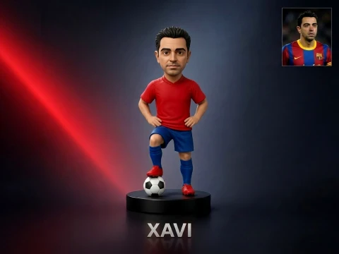 Xavi Hernndez Footballer Figurine 3D Print Model