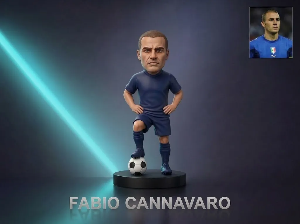 Fabio Cannavaro Footballer Figurine 3D Print Model .c4d .max .obj .3ds .fbx .stl .blend 