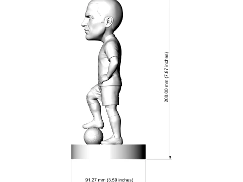 Fabio Cannavaro Footballer Figurine 3D Print Model