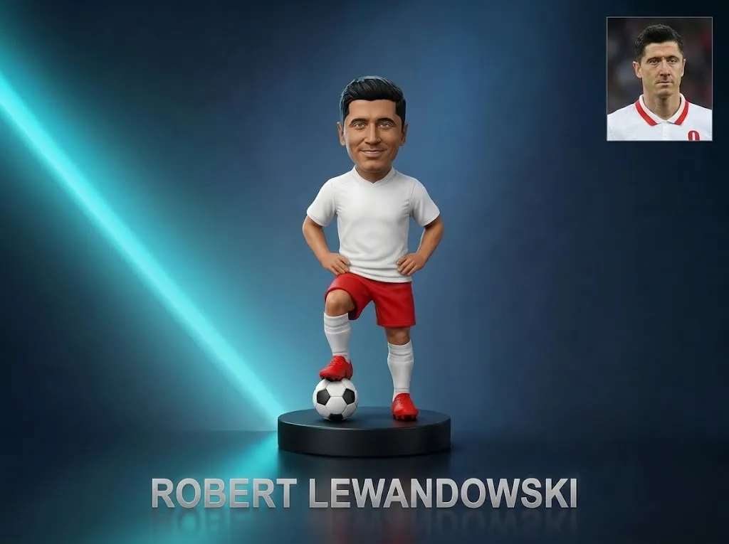 Robert Lewandowski 3D Printable Figurine 3D Print Model .c4d .max .obj .3ds .fbx .stl .blend 