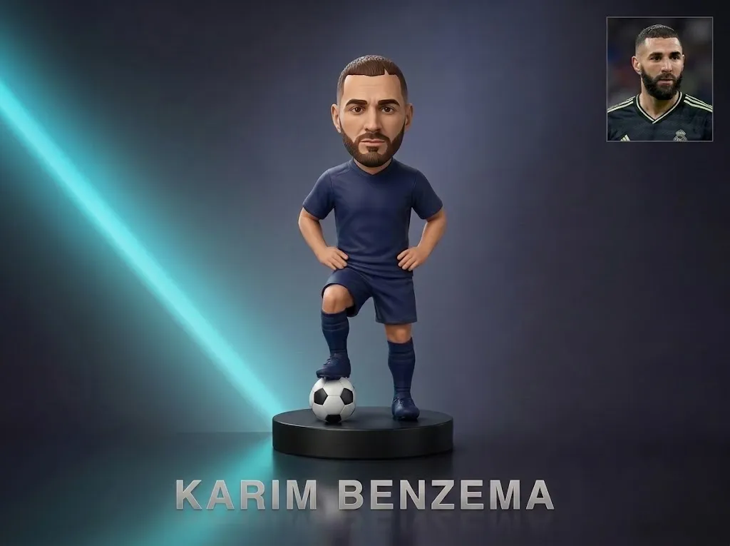 Karim Benzema 3D Printable Figurine 3D Print Model .c4d .max .obj .3ds .fbx .stl .blend