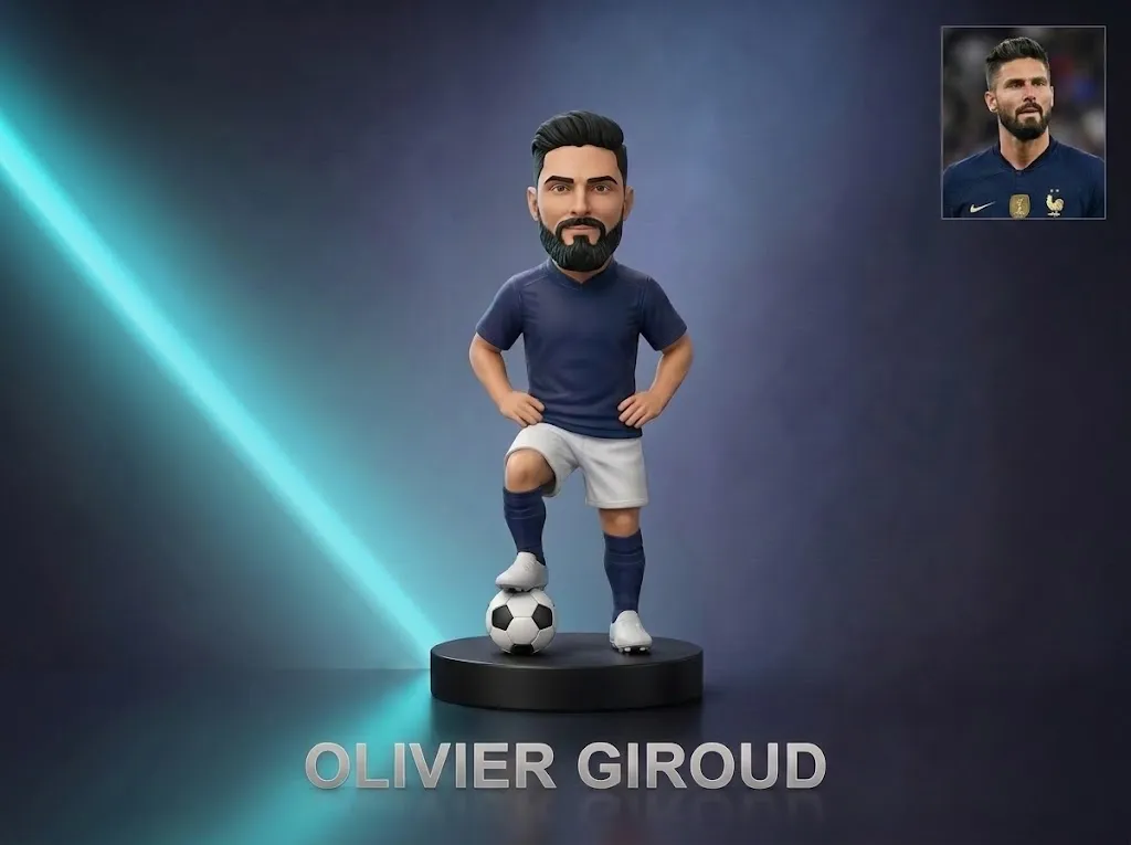 Olivier Giroud 3D Printable Figurine 3D Print Model .c4d .max .obj .3ds .fbx .stl .blend