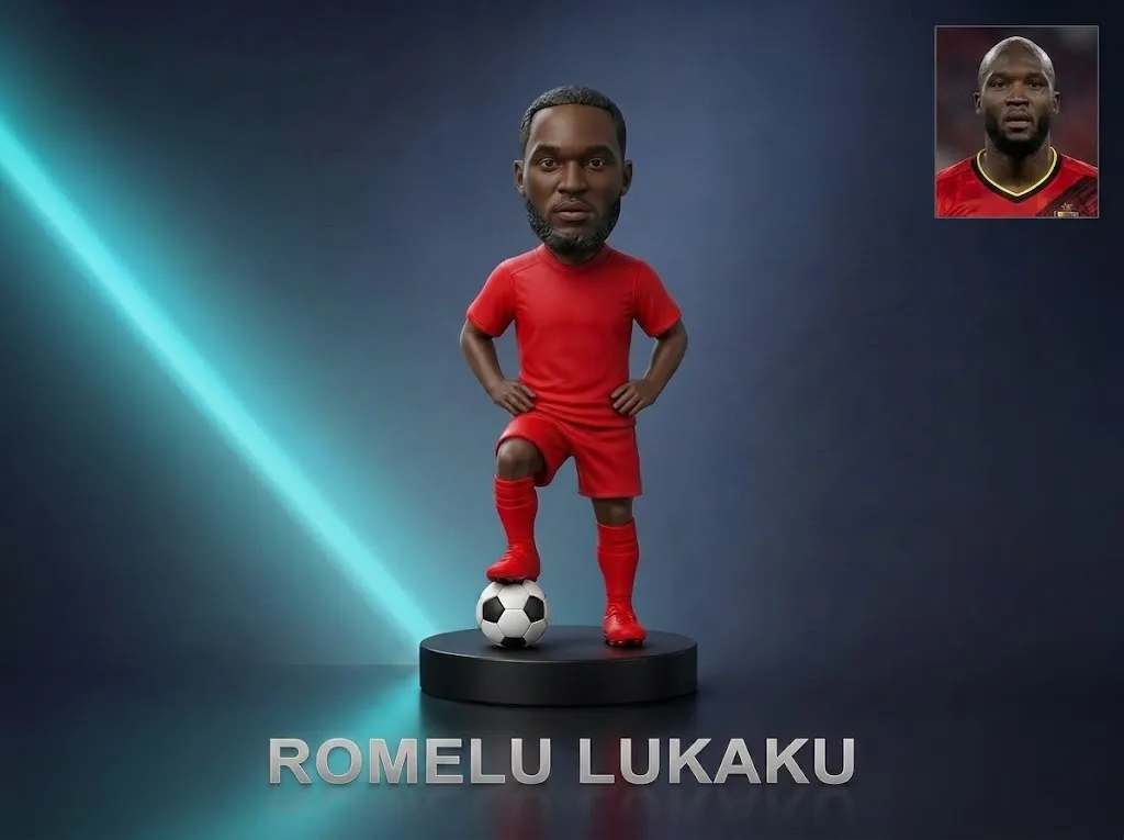 Romelu Lukaku 3D Printable Figurine 3D Print Model .c4d .max .obj .3ds .fbx .stl .blend 