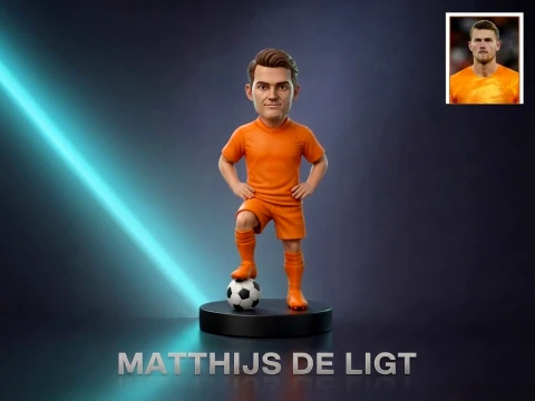 Matthijs de Ligt 3D Printable Figurine 3Dプリントモデル