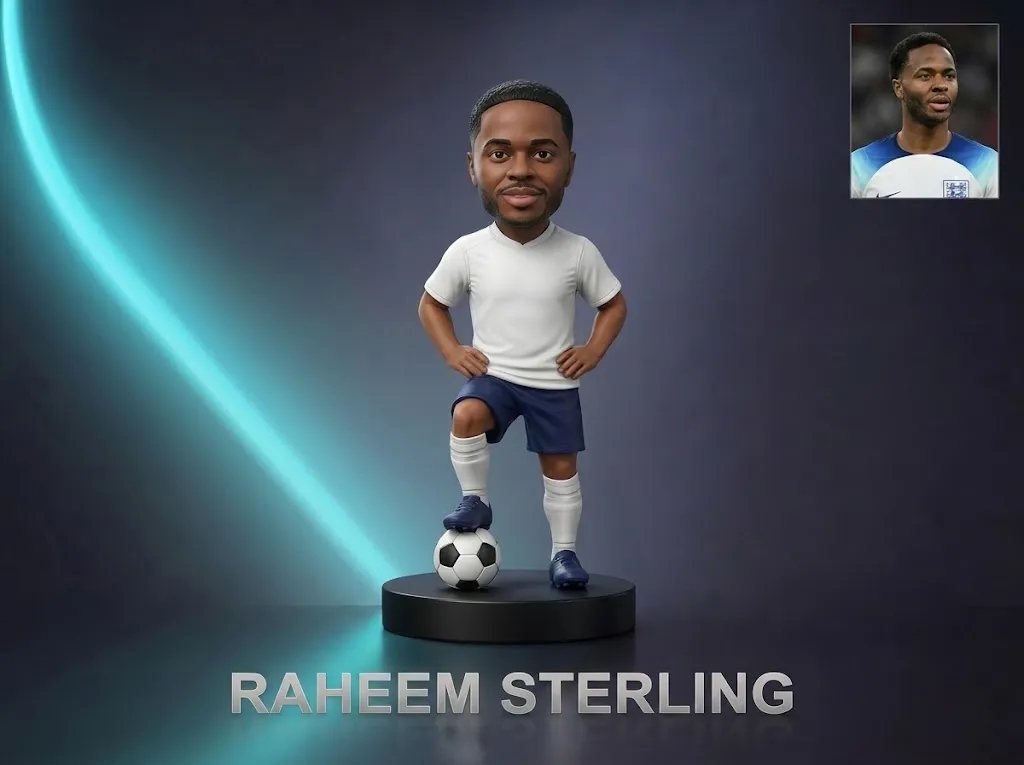 Raheem Sterling 3D Printable Figurine 3D Print Model .c4d .max .obj .3ds .fbx .stl .blend