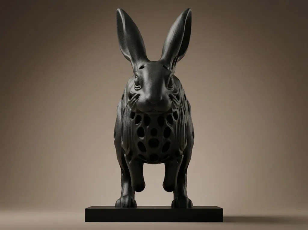 Rabbit 3D Printable Figurine 3D Print Model .c4d .max .obj .3ds .fbx .stl .blend 