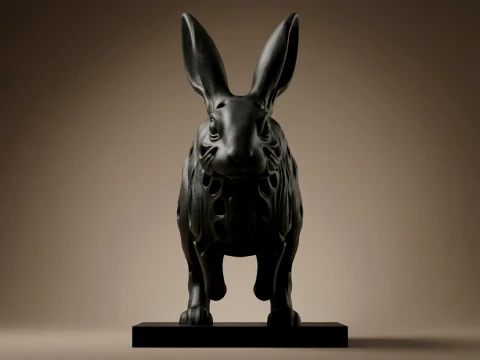 Rabbit 3D Printable Figurine Modello di stampa 3D