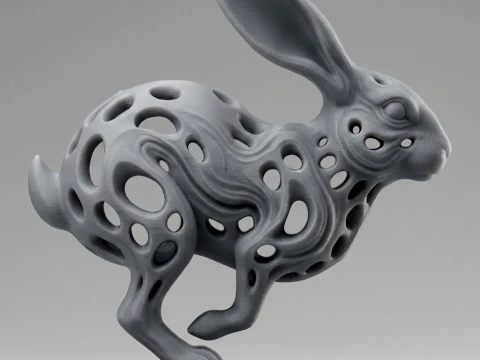 Rabbit 3D Printable Figurine 3D Print Model
