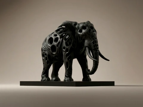 Elephant 3D Printable Figurine Modèles 3D en vedette