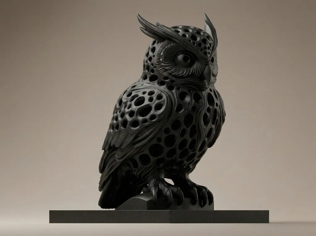 Owl 3D Printable Figurine 3D Print Model .c4d .max .obj .3ds .fbx .stl .blend 