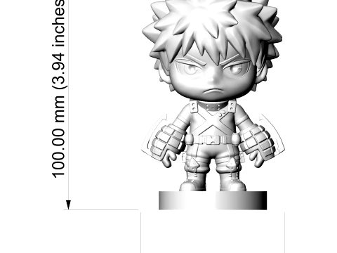 Katsuki Bakugo 3D Printable Figure 3D Print Model