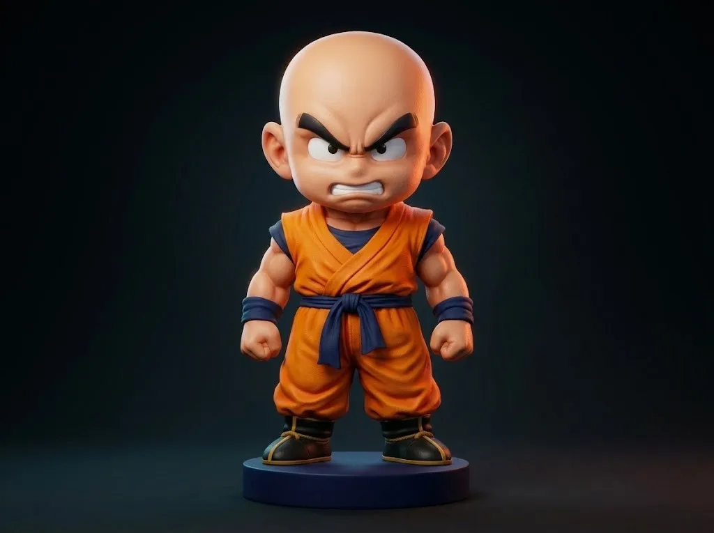 Krillin Dragon 3D Printable Figure 3D Print Model .c4d .max .obj .3ds .fbx .stl .blend 
