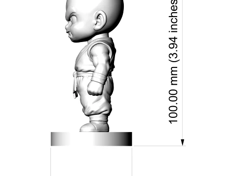 Krillin Dragon 3D Printable Figure 3D Print Model