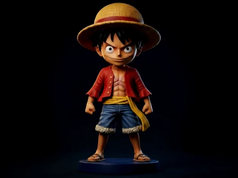 Luffy Chibi 3D Printable Figure 3D Print Model