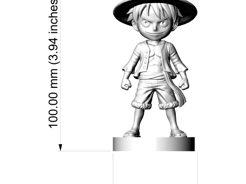 Luffy Chibi 3D Printable Figure 3D Print Model