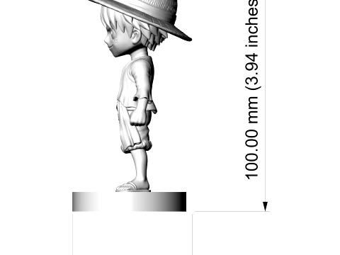 Luffy Chibi 3D Printable Figure 3D Print Model