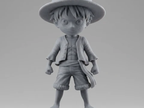 Luffy Chibi 3D Printable Figure 3D Print Model