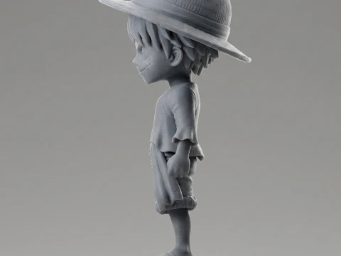 Luffy Chibi 3D Printable Figure 3D Print Model