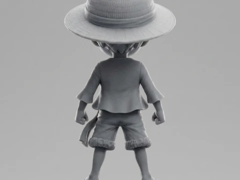 Luffy Chibi 3D Printable Figure 3D Print Model