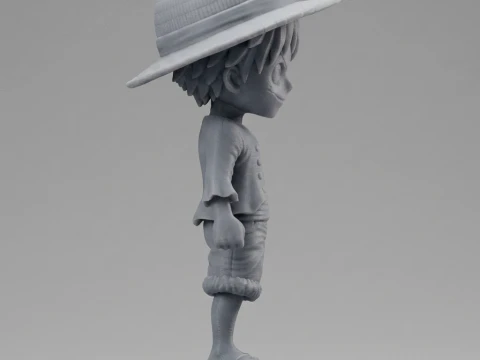 Luffy Chibi 3D Printable Figure 3D Print Model