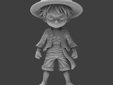 Luffy Chibi 3D Printable Figure 3D Print Model