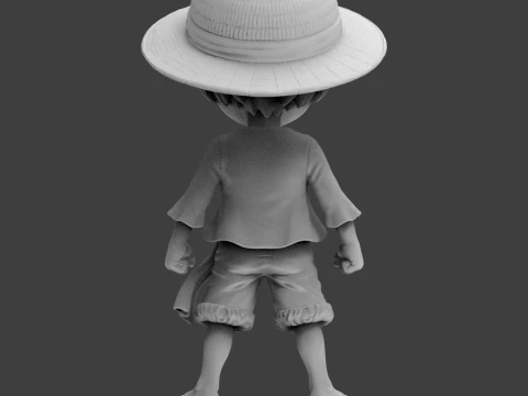 Luffy Chibi 3D Printable Figure 3D Print Model
