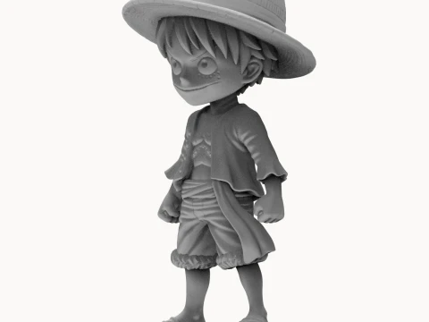 Luffy Chibi 3D Printable Figure 3D Print Model