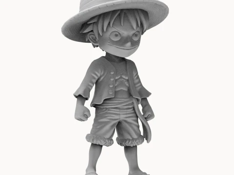 Luffy Chibi 3D Printable Figure 3D Print Model