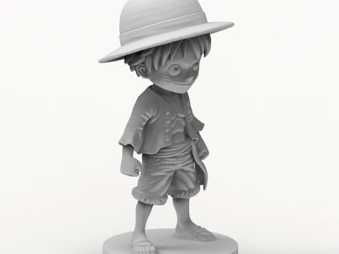 Luffy Chibi 3D Printable Figure 3D Print Model