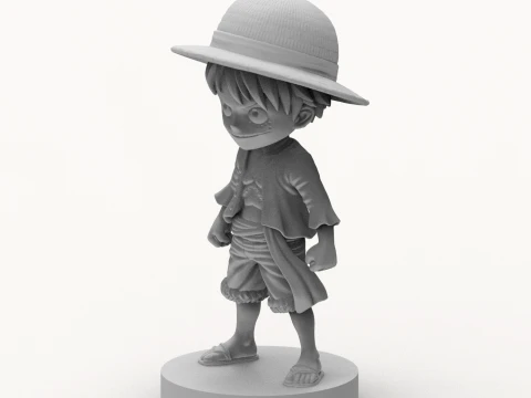 Luffy Chibi 3D Printable Figure 3D Print Model