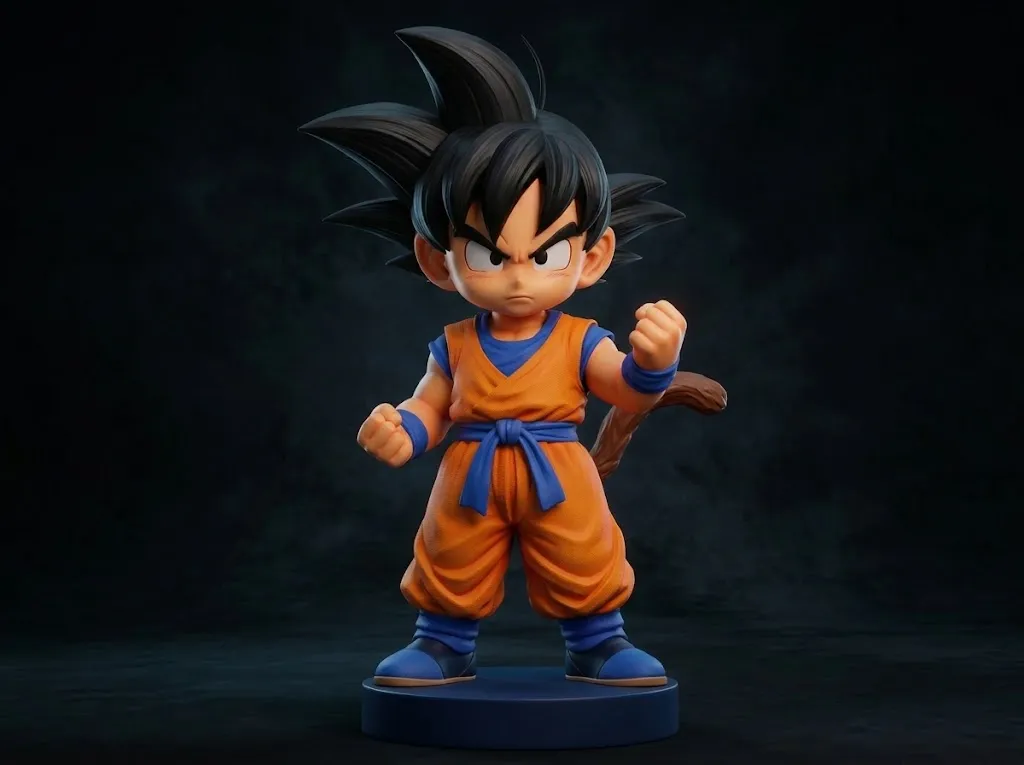 Kid Goku Chibi 3D Printable Figure 3D Print Model .c4d .max .obj .3ds .fbx .stl .blend 