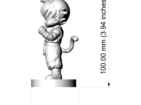 Kid Goku Chibi 3D Printable Figure 3D Print Model
