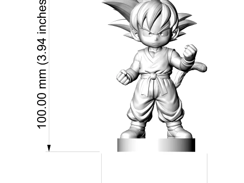 Kid Goku Chibi 3D Printable Figure 3D Print Model