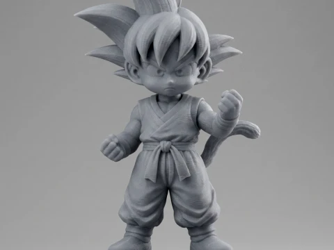 Kid Goku Chibi 3D Printable Figure 3D Print Model