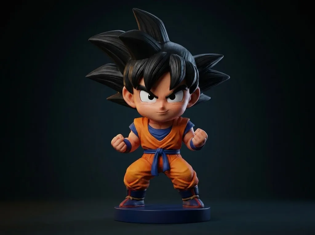 Son Goku Chibi 3D Printable Figure 3D Print Model .c4d .max .obj .3ds .fbx .stl .blend 