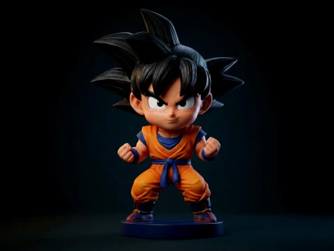 Son Goku Chibi 3D Printable Figure 3D Baskı Modeli