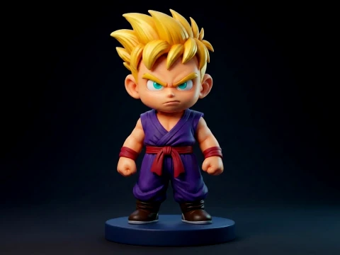Super Saiyan Gohan Figurine Chibi 3D Printable Modello di stampa 3D