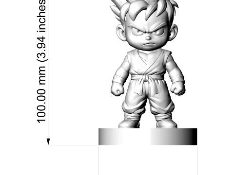 Super Saiyan Gohan Figurine Chibi 3D Printable 3D Print Model