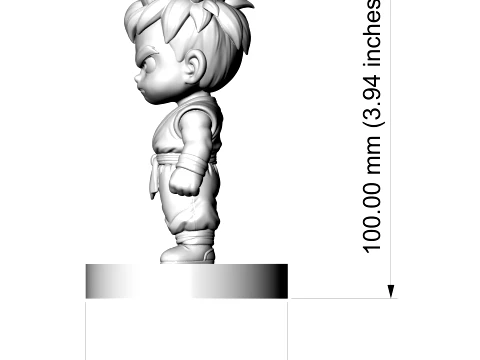 Super Saiyan Gohan Figurine Chibi 3D Printable 3D Print Model