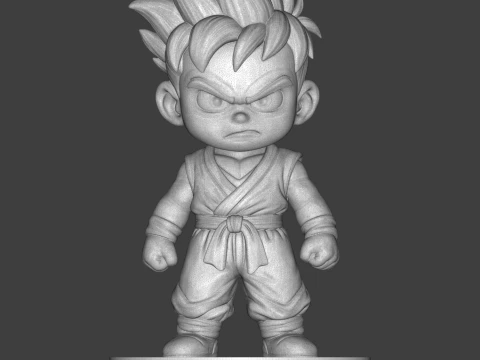 Super Saiyan Gohan Figurine Chibi 3D Printable 3D Print Model