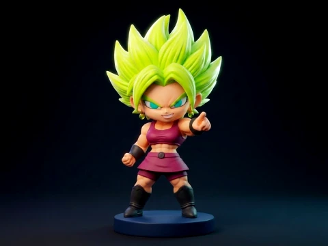 Super Saiyan Kefla Figurine Chibi 3D Printable 3D Print Model
