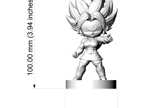 Super Saiyan Kefla Figurine Chibi 3D Printable 3D Print Model