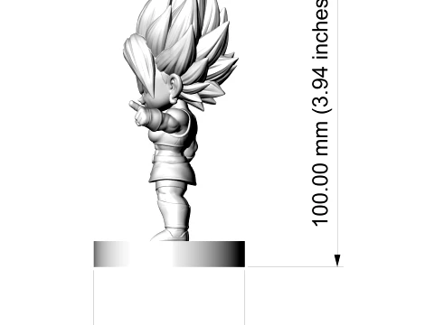Super Saiyan Kefla Figurine Chibi 3D Printable 3D Print Model