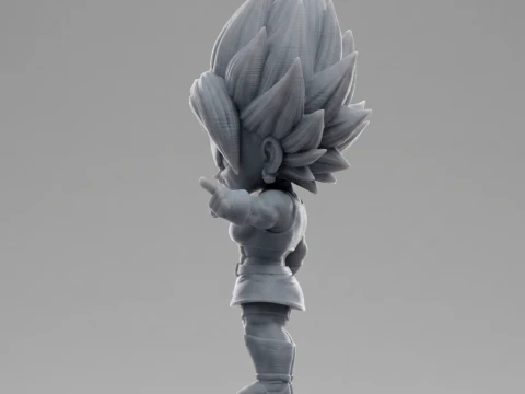 Super Saiyan Kefla Figurine Chibi 3D Printable 3D Print Model